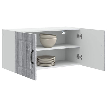 vidaXL Wall Cabinet PORTO Grey Sonoma 80 x 31 x 40 cm Engineered Wood 3