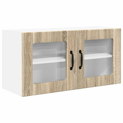 vidaXL Wall Glass Cabinet PORTO Sonoma Oak 80 x 31 x 40 cm 2