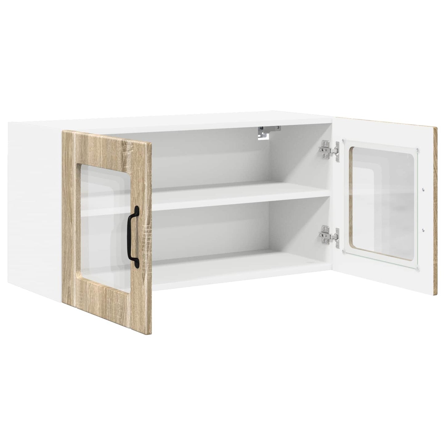 vidaXL Wall Glass Cabinet PORTO Sonoma Oak 80 x 31 x 40 cm 5