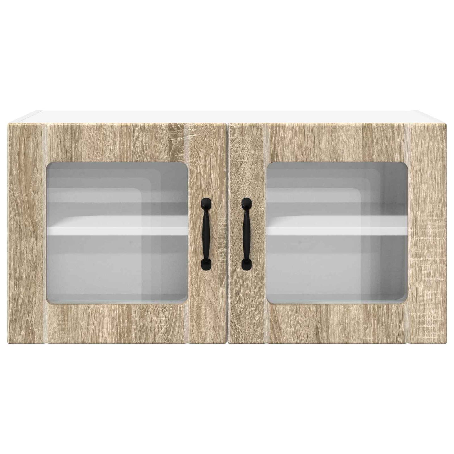 vidaXL Wall Glass Cabinet PORTO Sonoma Oak 80 x 31 x 40 cm 6
