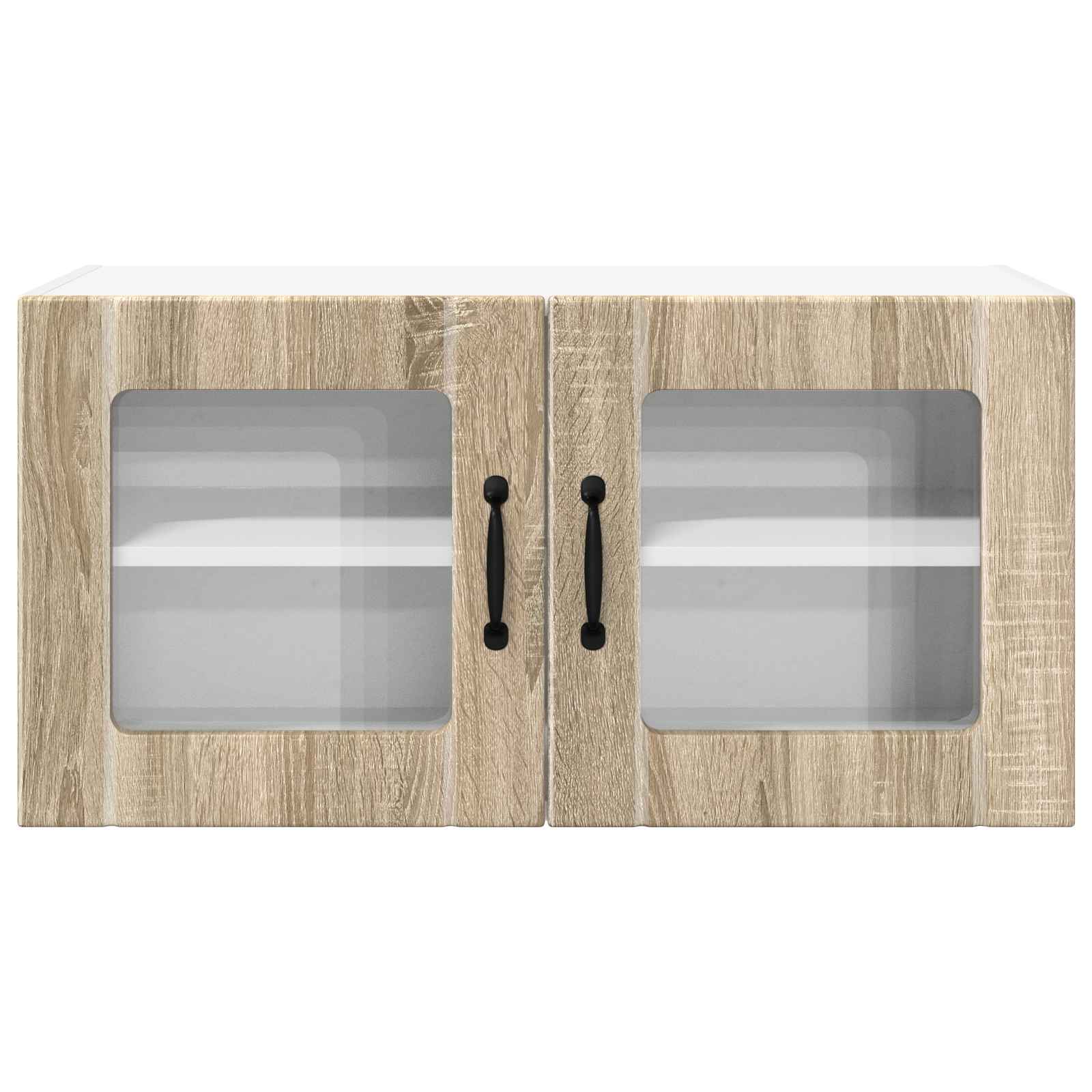 vidaXL Wall Glass Cabinet PORTO Sonoma Oak 80 x 31 x 40 cm 6