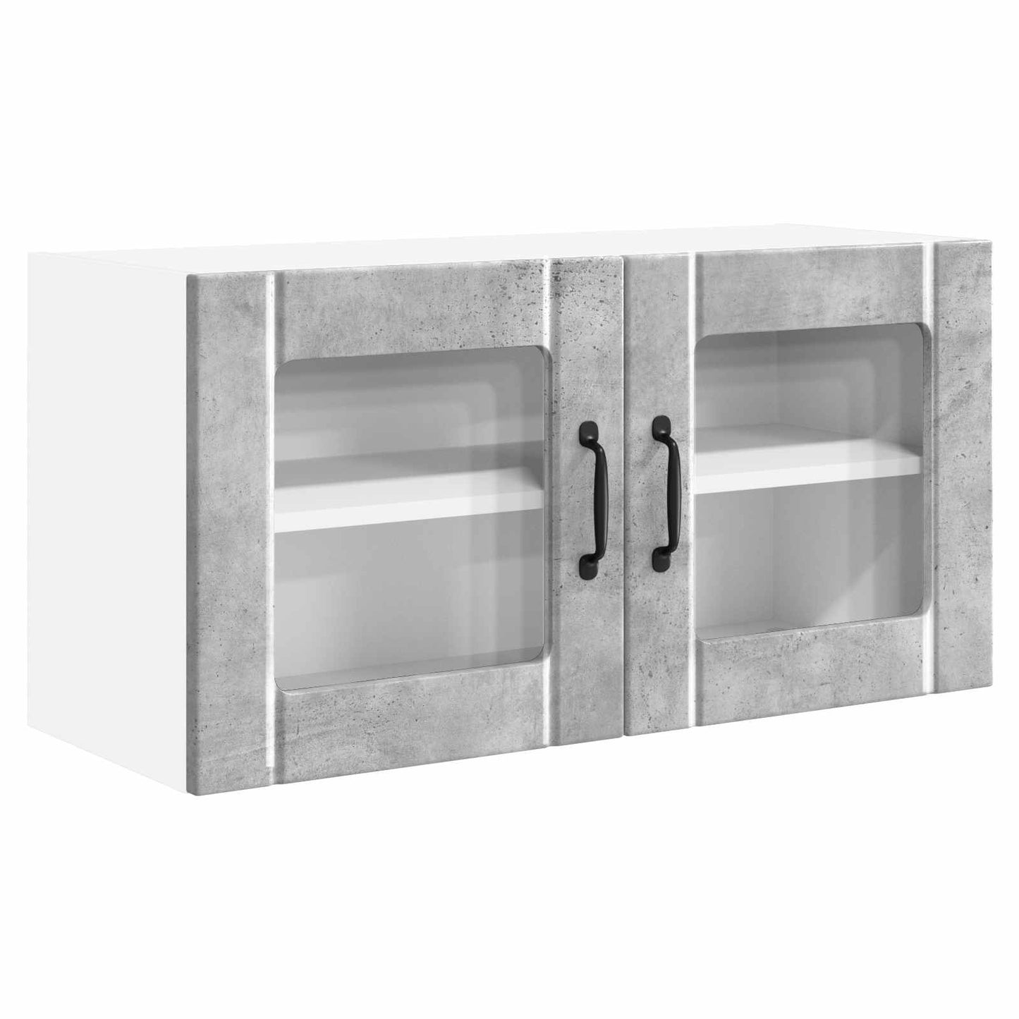 vidaXL Wall Glass Cabinet PORTO Concrete Grey 80 x 31 x 40 cm 2