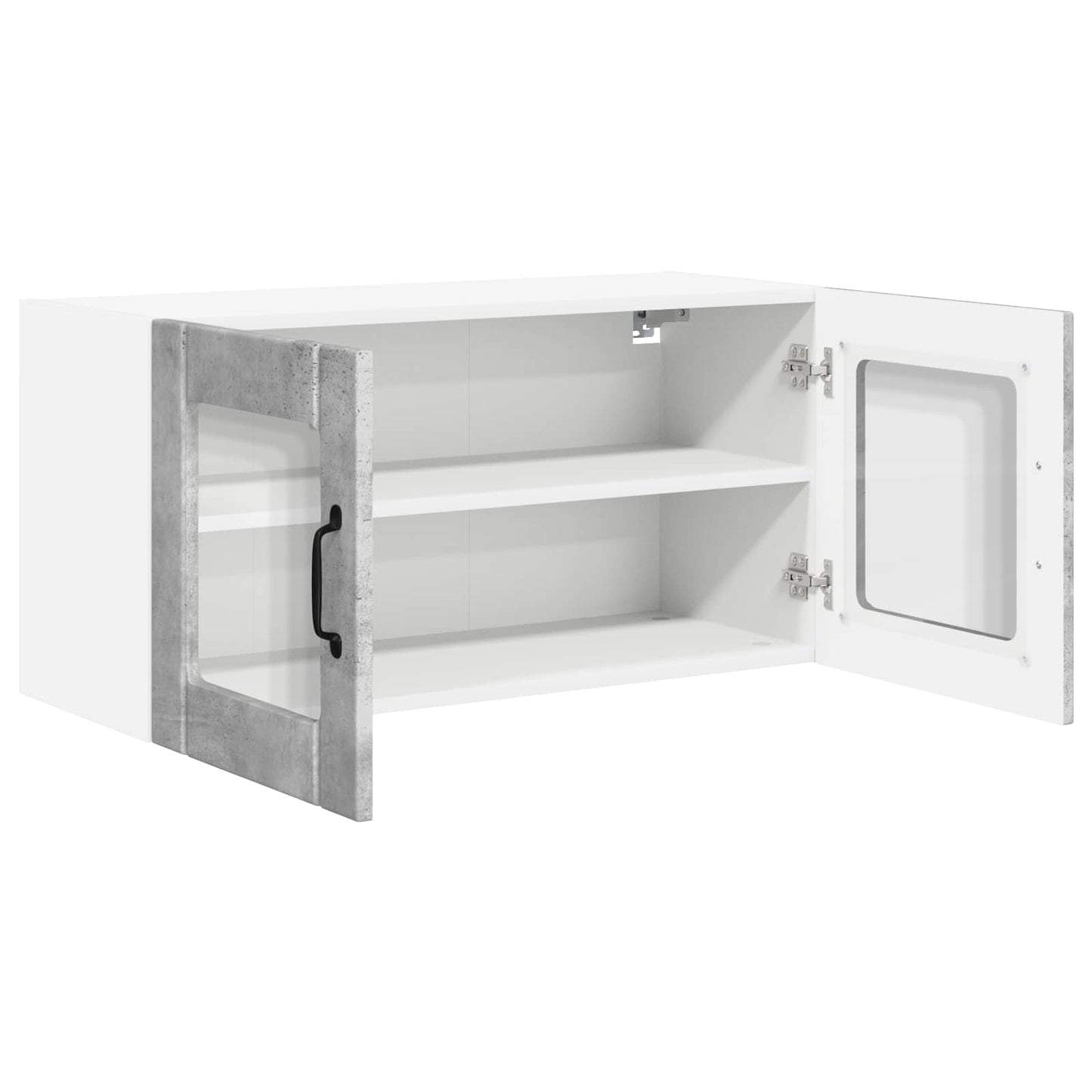vidaXL Wall Glass Cabinet PORTO Concrete Grey 80 x 31 x 40 cm 5
