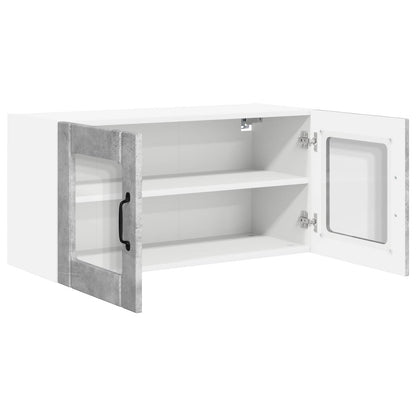 vidaXL Wall Glass Cabinet PORTO Concrete Grey 80 x 31 x 40 cm 5
