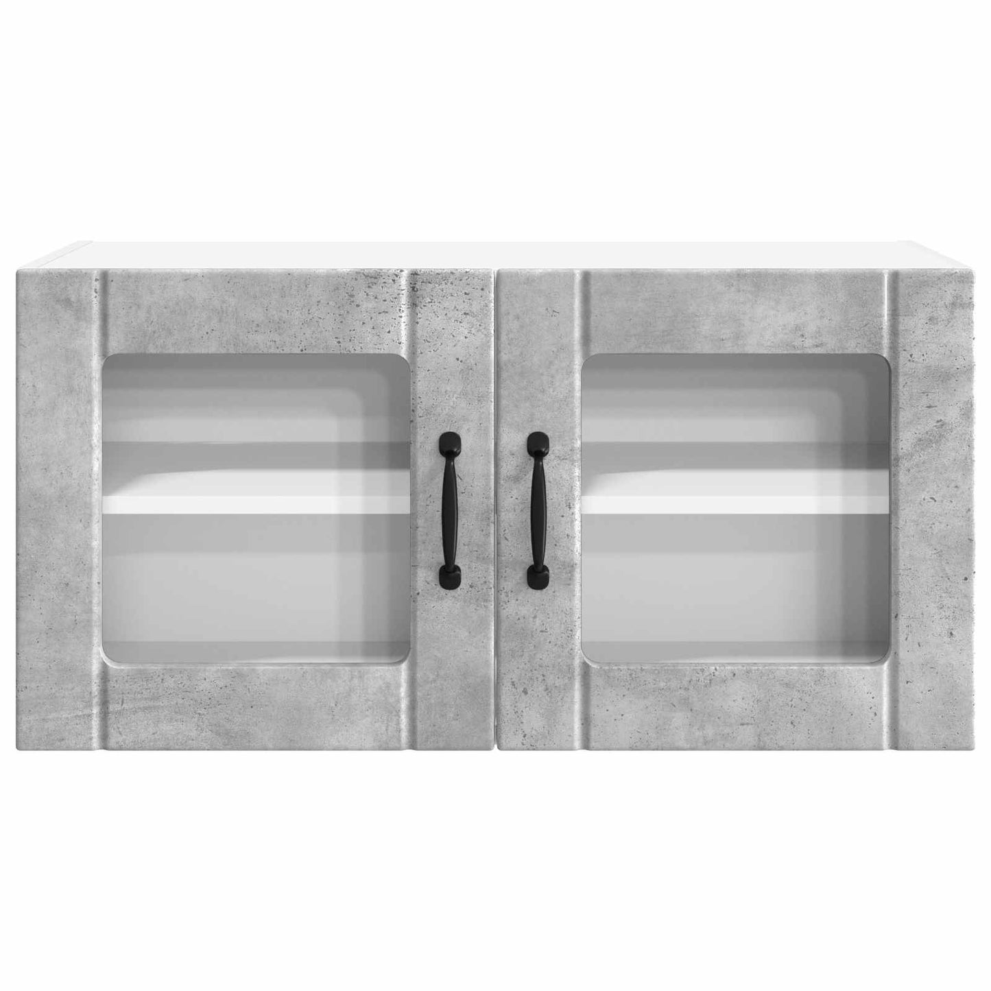 vidaXL Wall Glass Cabinet PORTO Concrete Grey 80 x 31 x 40 cm 6