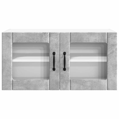 vidaXL Wall Glass Cabinet PORTO Concrete Grey 80 x 31 x 40 cm 6