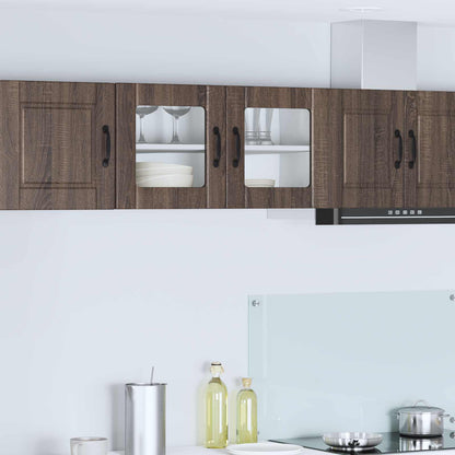 vidaXL Wall Glass Cabinet PORTO Brown Oak 80 x 31 x 40 cm 1