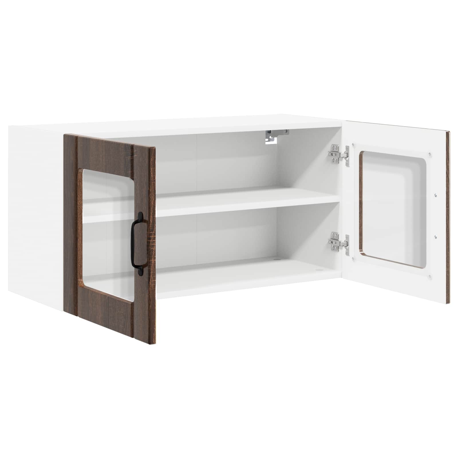 vidaXL Wall Glass Cabinet PORTO Brown Oak 80 x 31 x 40 cm 5