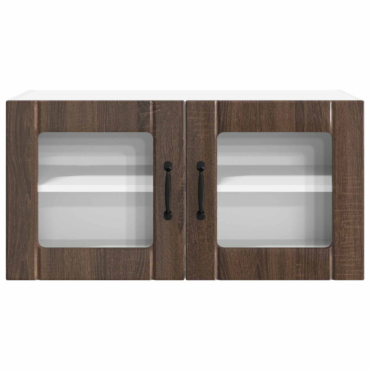 vidaXL Wall Glass Cabinet PORTO Brown Oak 80 x 31 x 40 cm 6