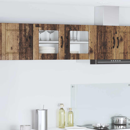 vidaXL Wall Glass Cabinet PORTO Old Wood 80 x 31 x 40 cm 1