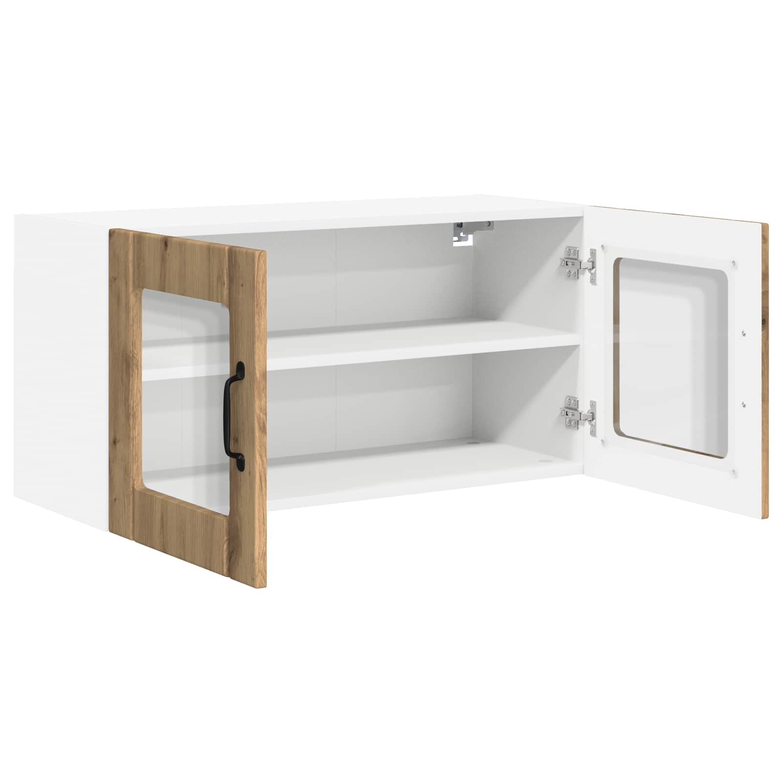 vidaXL Wall Glass Cabinet PORTO Artisan Oak 80 x 31 x 40 cm 5