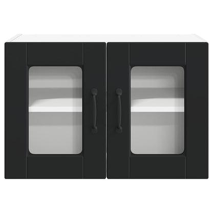 vidaXL Wall Glass Cabinet PORTO Black 60 x 31 x 40 cm Engineered Wood 6