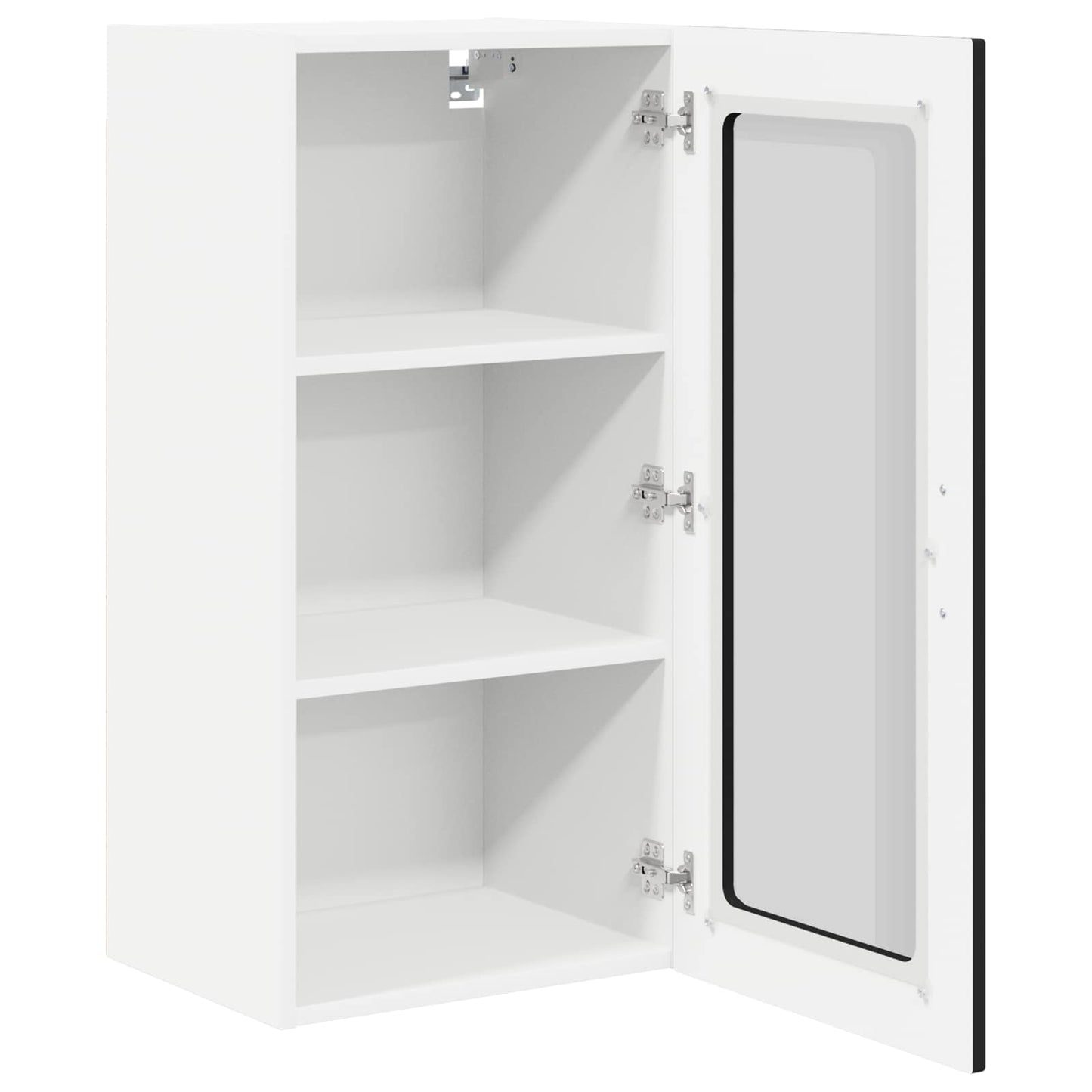 vidaXL Wall Glass Cabinet PORTO Black 40 x 31 x 80 cm Engineered Wood 5