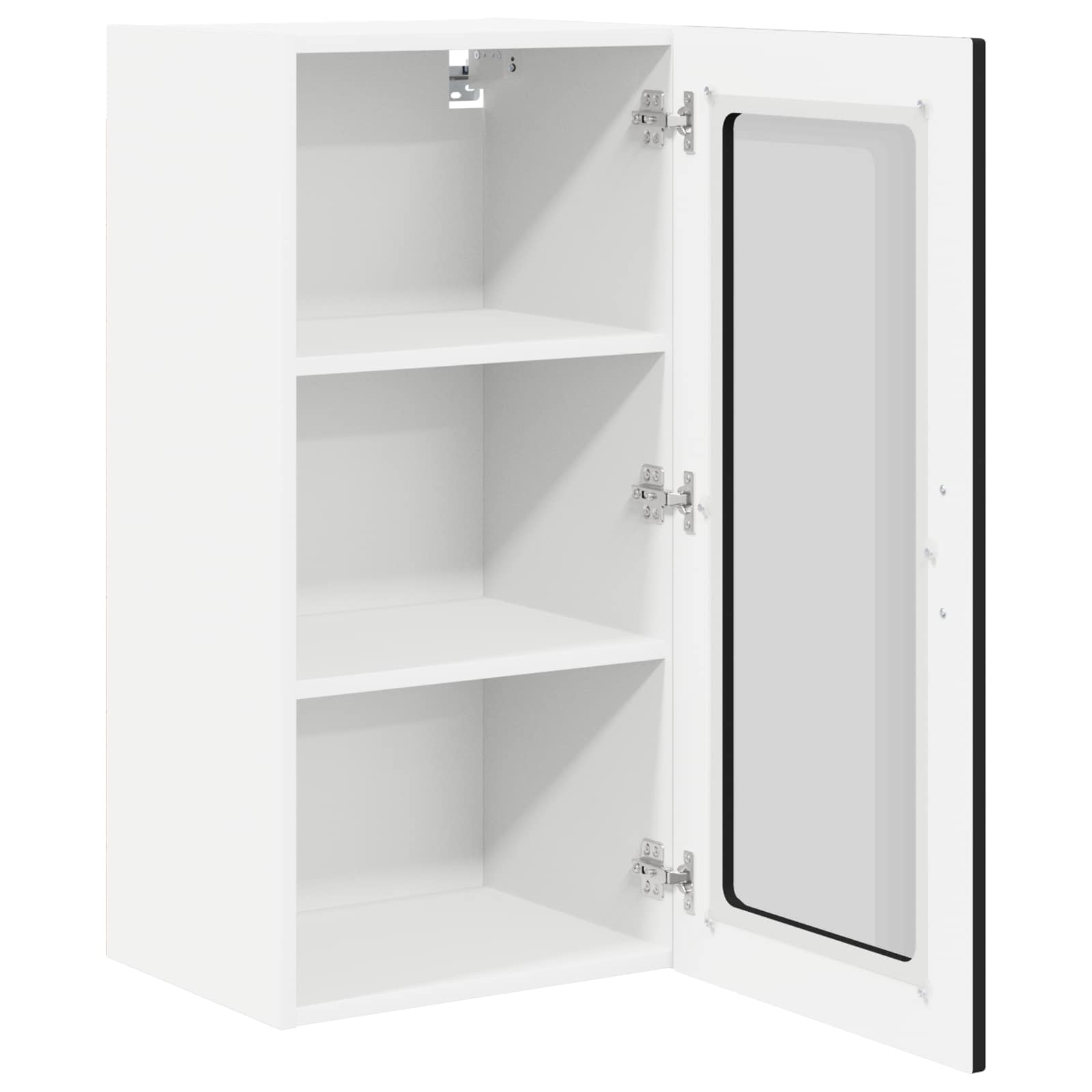 vidaXL Wall Glass Cabinet PORTO Black 40 x 31 x 80 cm Engineered Wood 5
