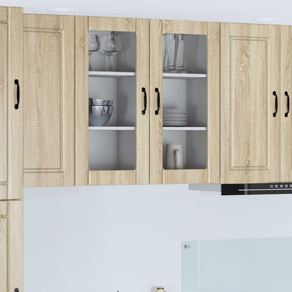 vidaXL Wall Glass Cabinet PORTO Sonoma Oak 40 x 31 x 80 cm 1