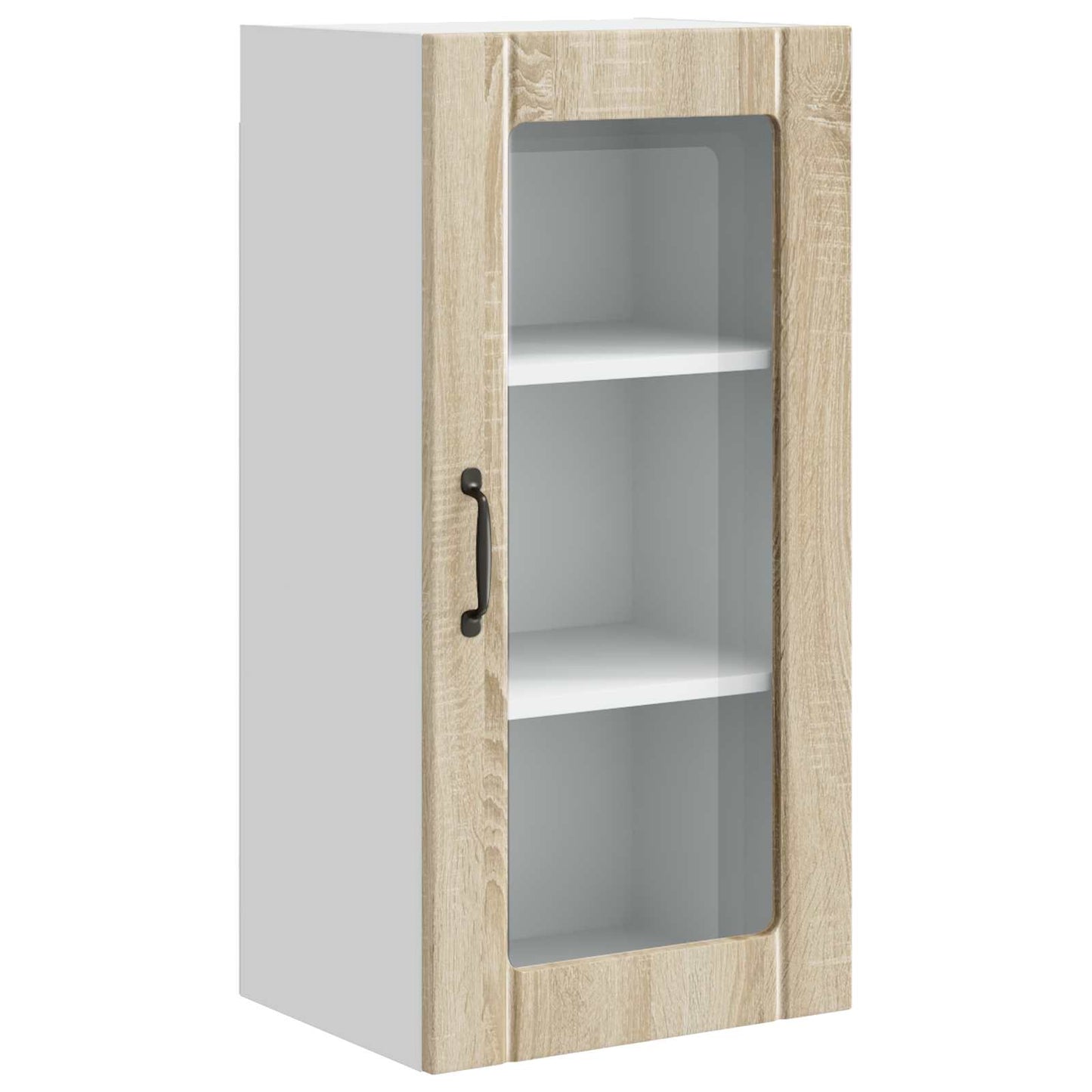 vidaXL Wall Glass Cabinet PORTO Sonoma Oak 40 x 31 x 80 cm 2