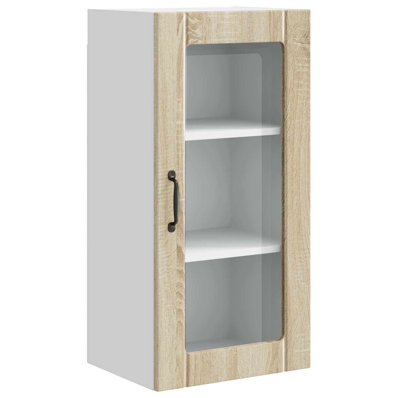 vidaXL Wall Glass Cabinet PORTO Sonoma Oak 40 x 31 x 80 cm 2