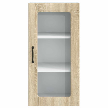 vidaXL Wall Glass Cabinet PORTO Sonoma Oak 40 x 31 x 80 cm 6