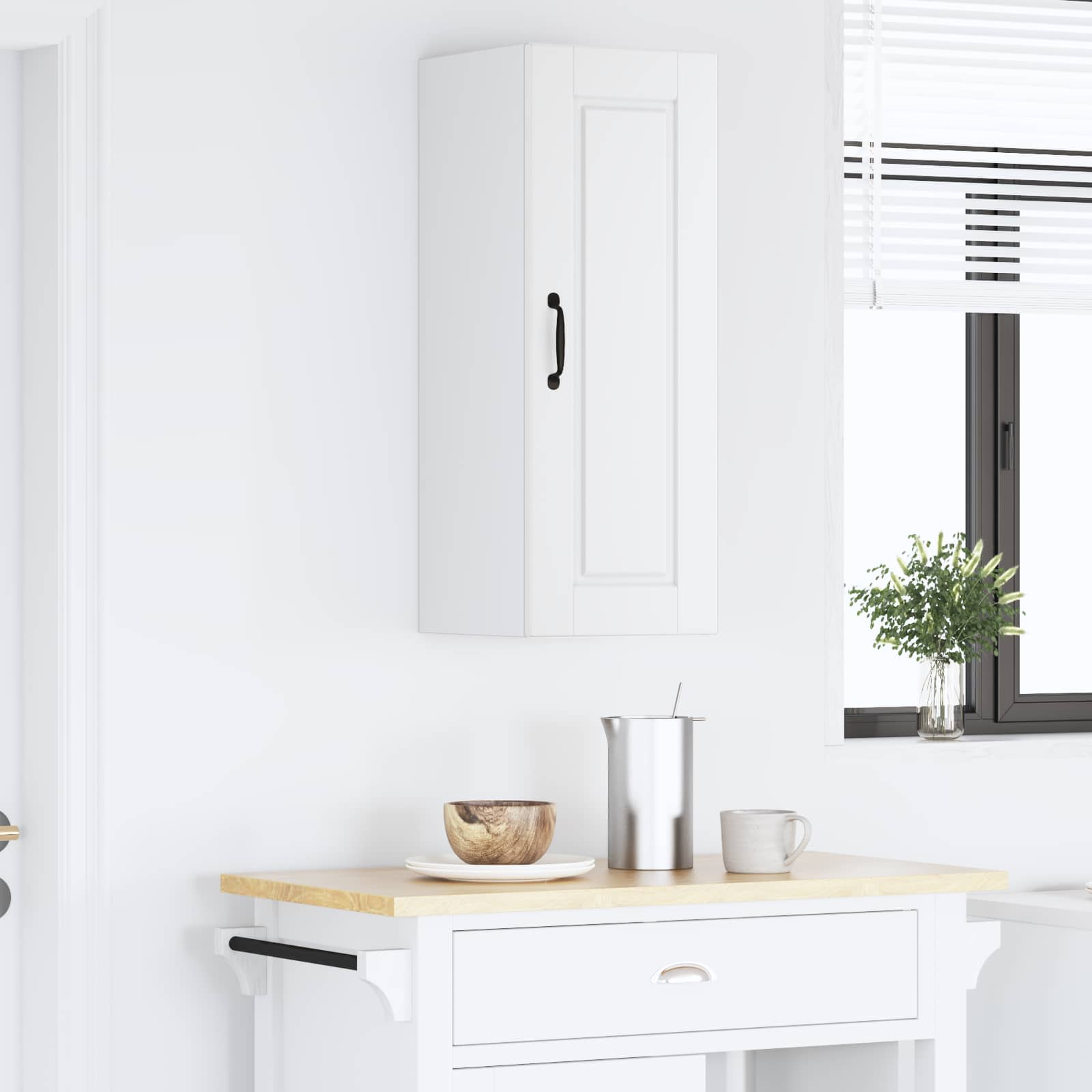 vidaXL Wall Cabinet PORTO White 30 x 31 x 80 cm Engineered Wood 4