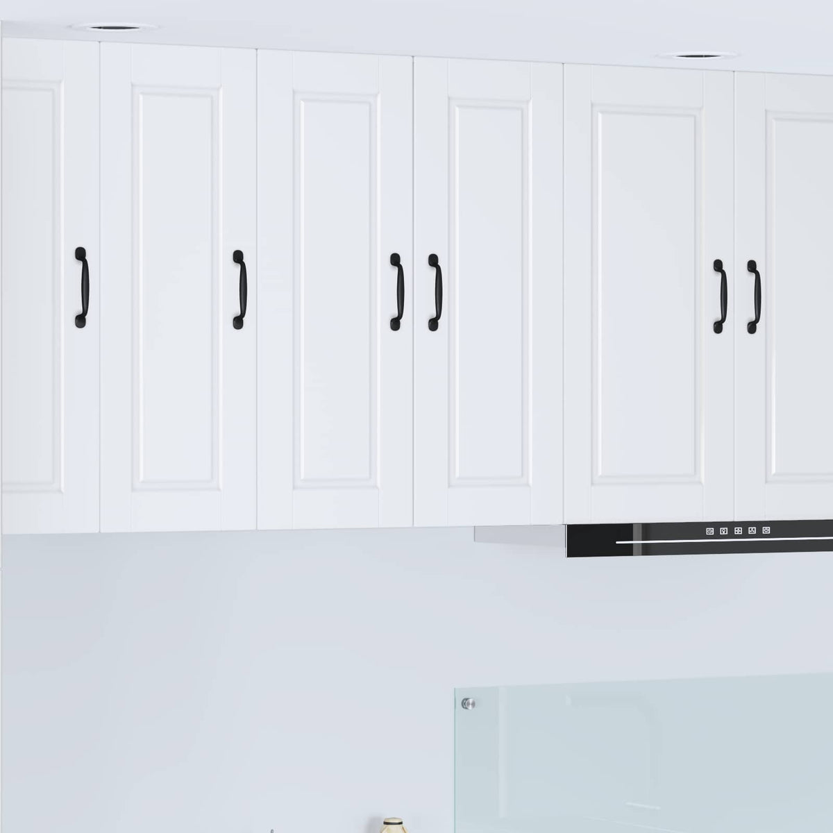 vidaXL Kitchen Wall Cabinet with Glass Door "Porto" White