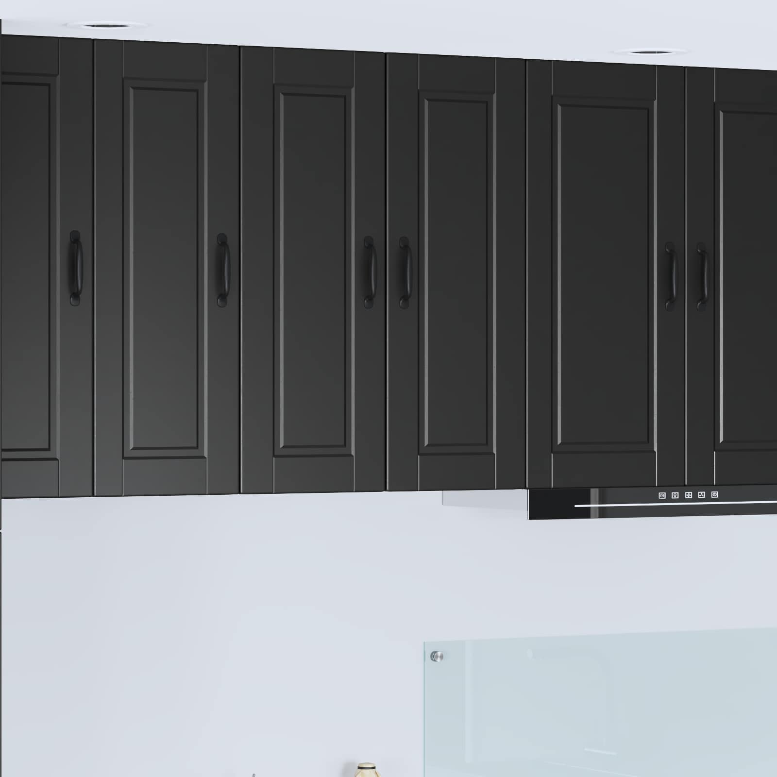 vidaXL Wall Cabinet PORTO Black 30 x 31 x 80 cm Engineered Wood 1
