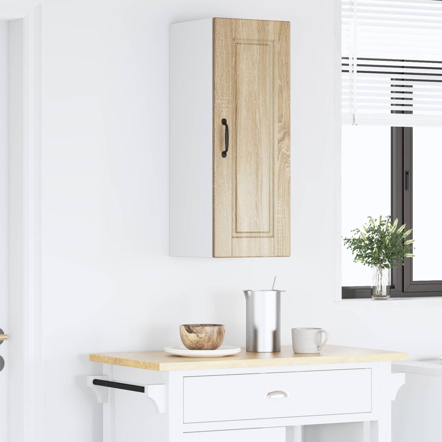 vidaXL Wall Cabinet PORTO Sonoma Oak 30 x 31 x 80 cm Engineered Wood 4