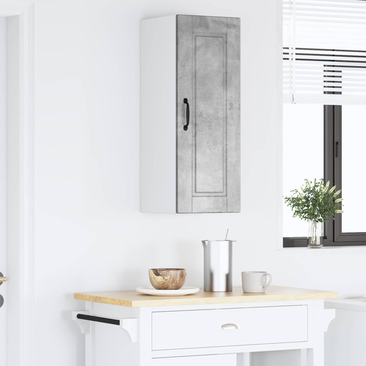 vidaXL Wall Cabinet PORTO Concrete Grey 30 x 31 x 80 cm 4