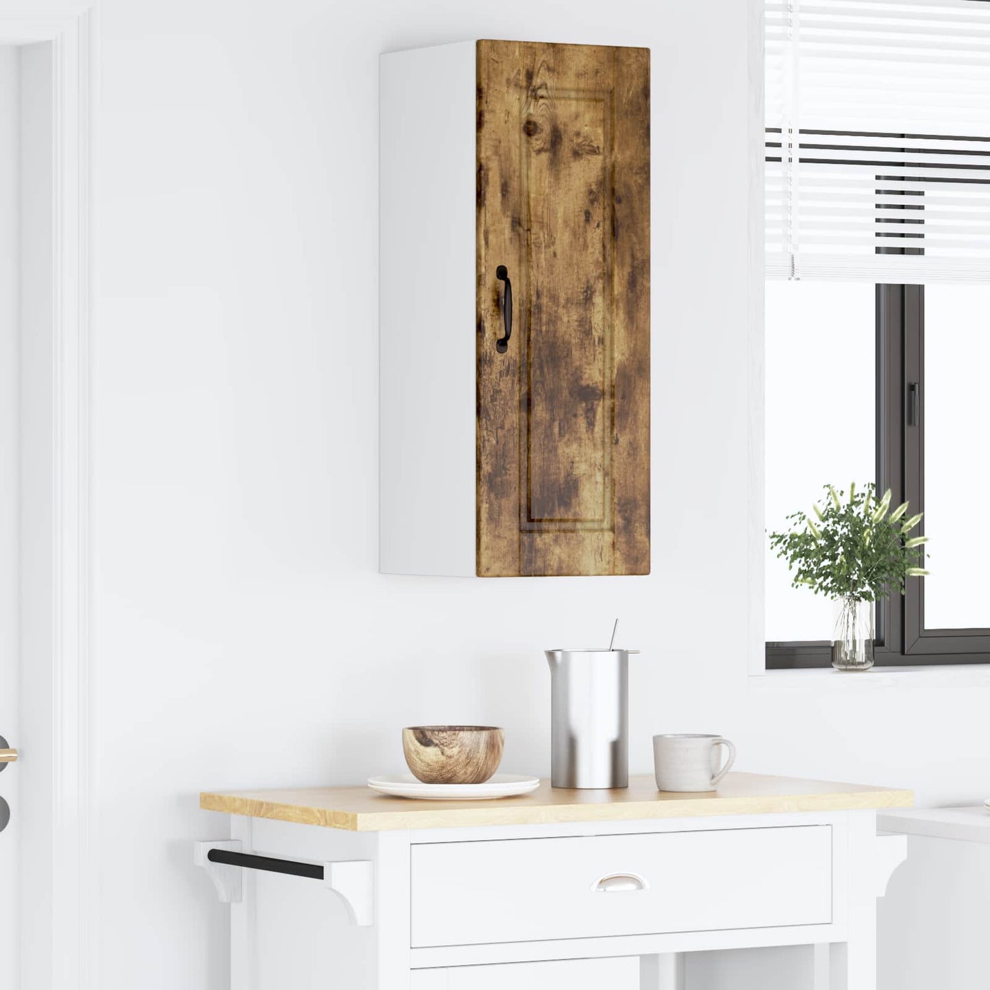 vidaXL Wall Cabinet PORTO Smoked Oak 30 x 31 x 80 cm Engineered Wood 4