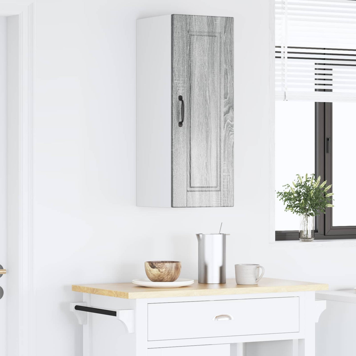 vidaXL Wall Cabinet PORTO Grey Sonoma 30 x 31 x 80 cm Engineered Wood 4