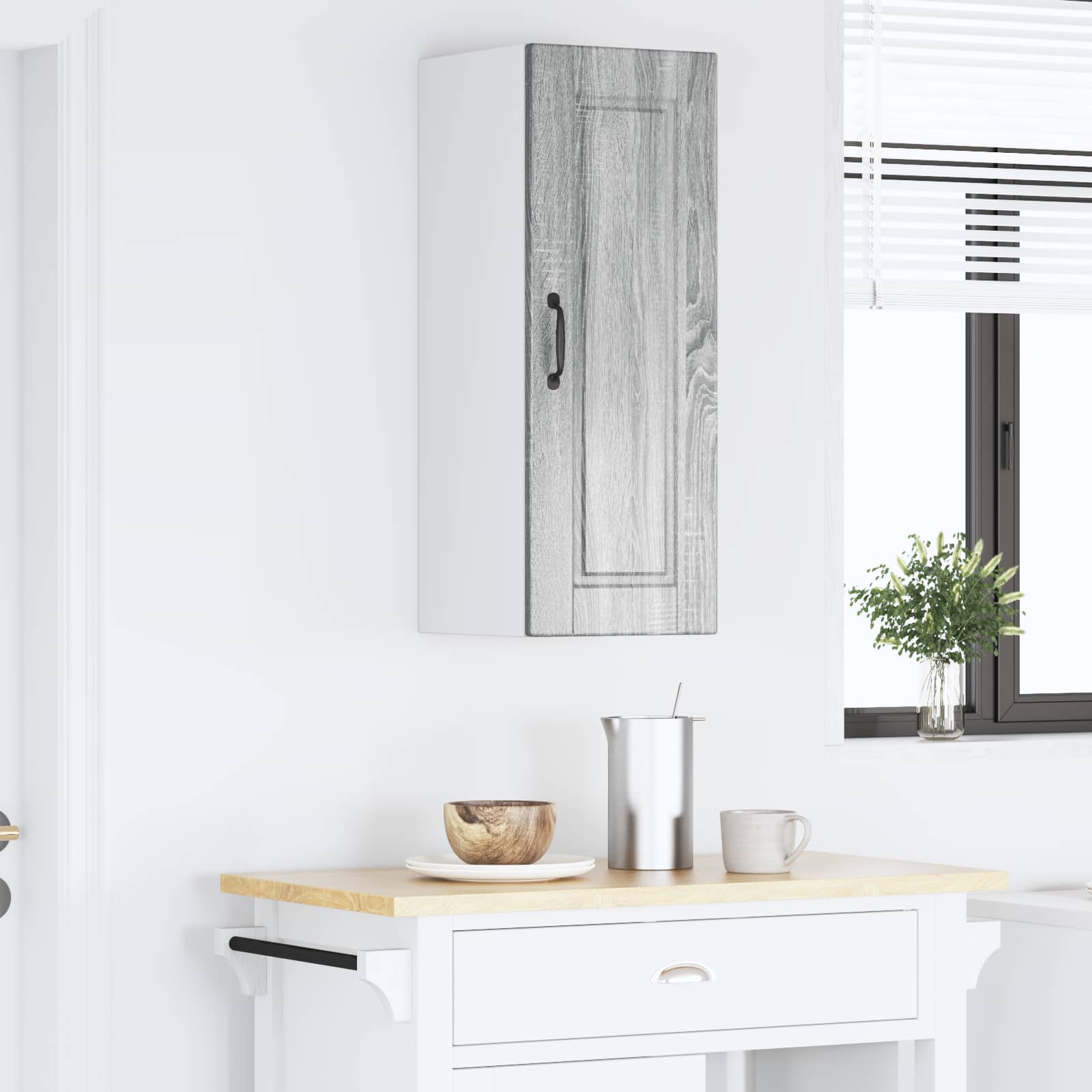 vidaXL Wall Cabinet PORTO Grey Sonoma 30 x 31 x 80 cm Engineered Wood 4