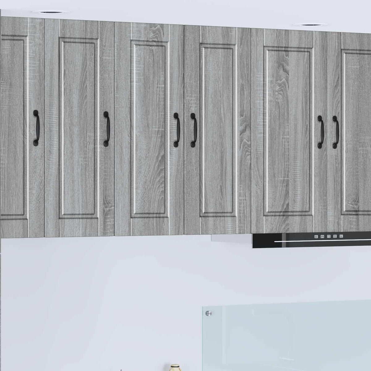 Kitchen Wall Cabinet with Glass Door "Porto" Grey Sonoma 2x wall cabinet (1 door) 30 cm wide 80 cm high