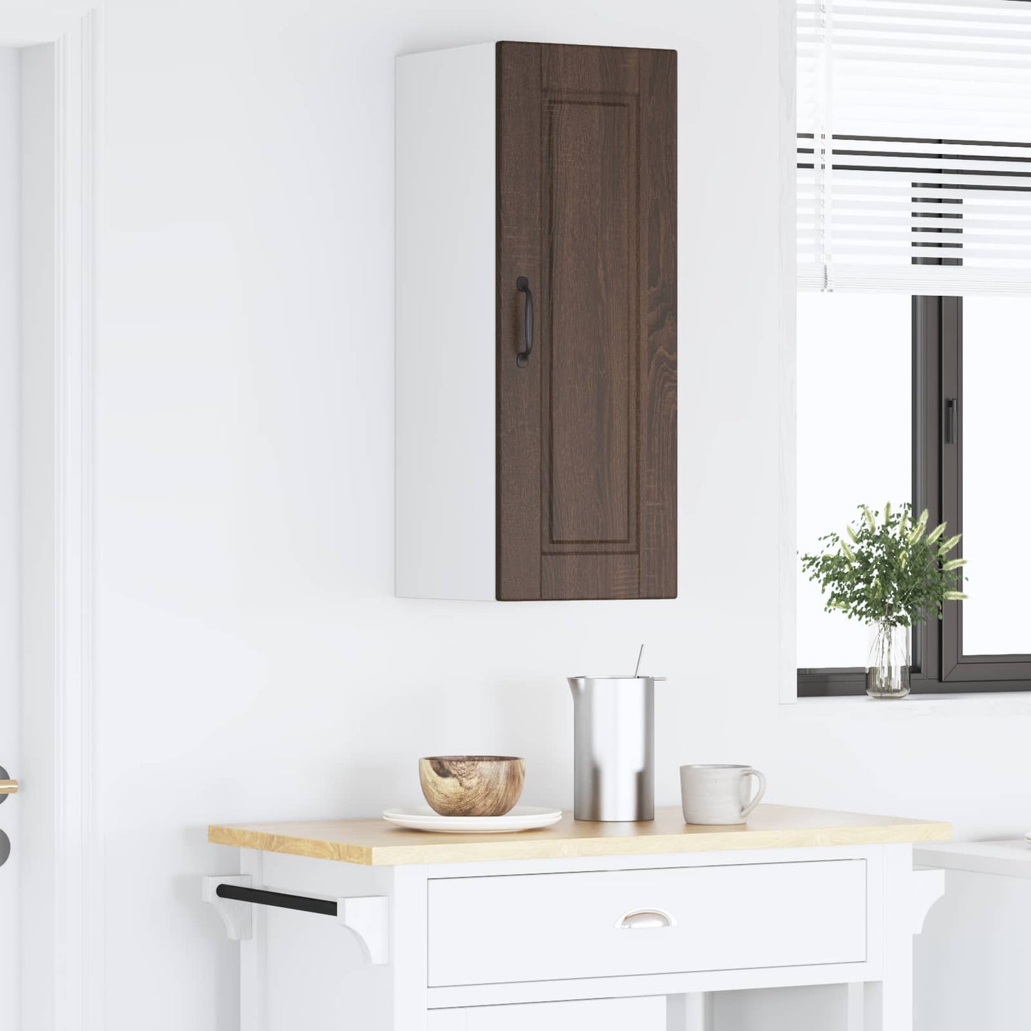 vidaXL Wall Cabinet PORTO Brown Oak 30 x 31 x 80 cm Engineered Wood 4