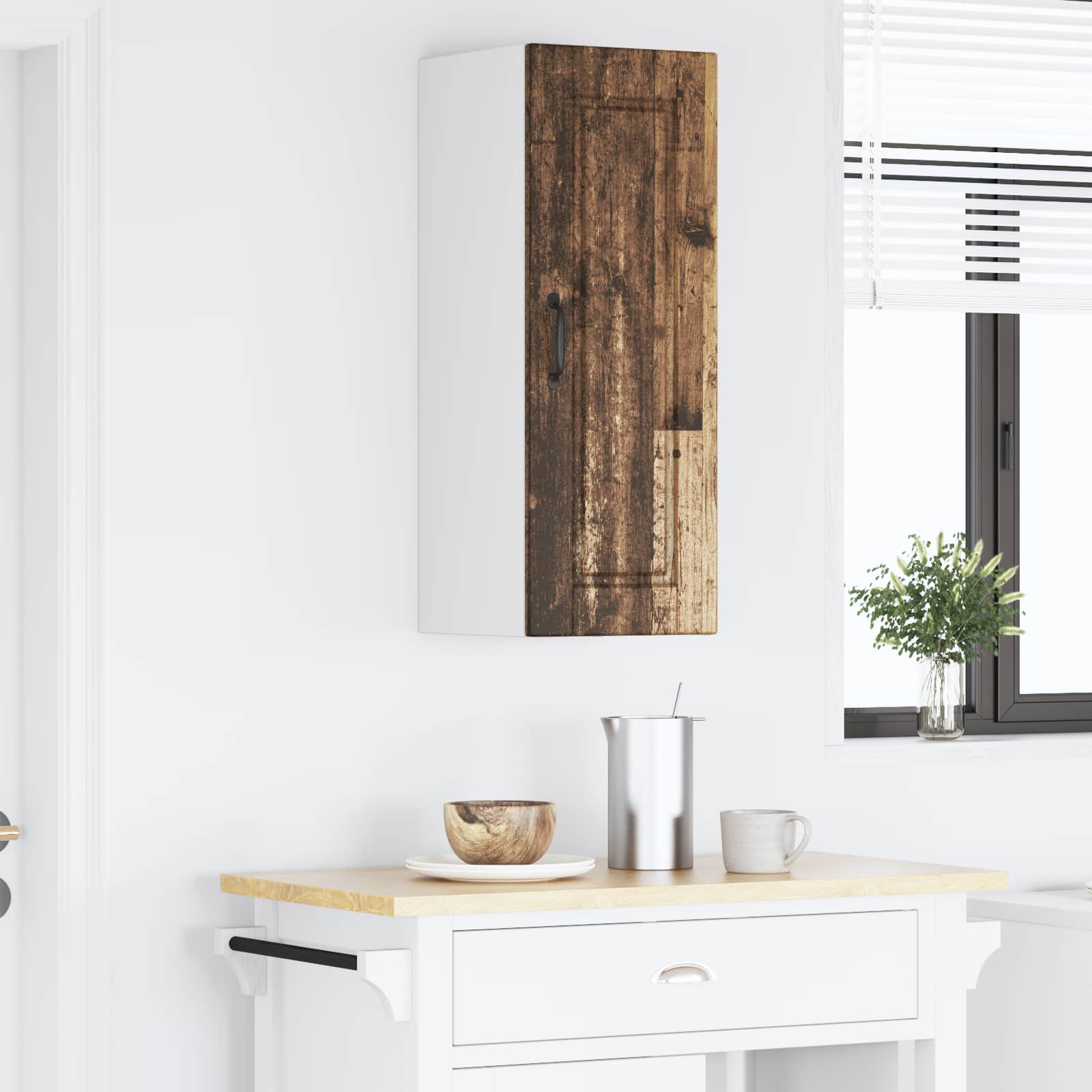 vidaXL Wall Cabinet PORTO Old Wood 30 x 31 x 80 cm Engineered Wood 4