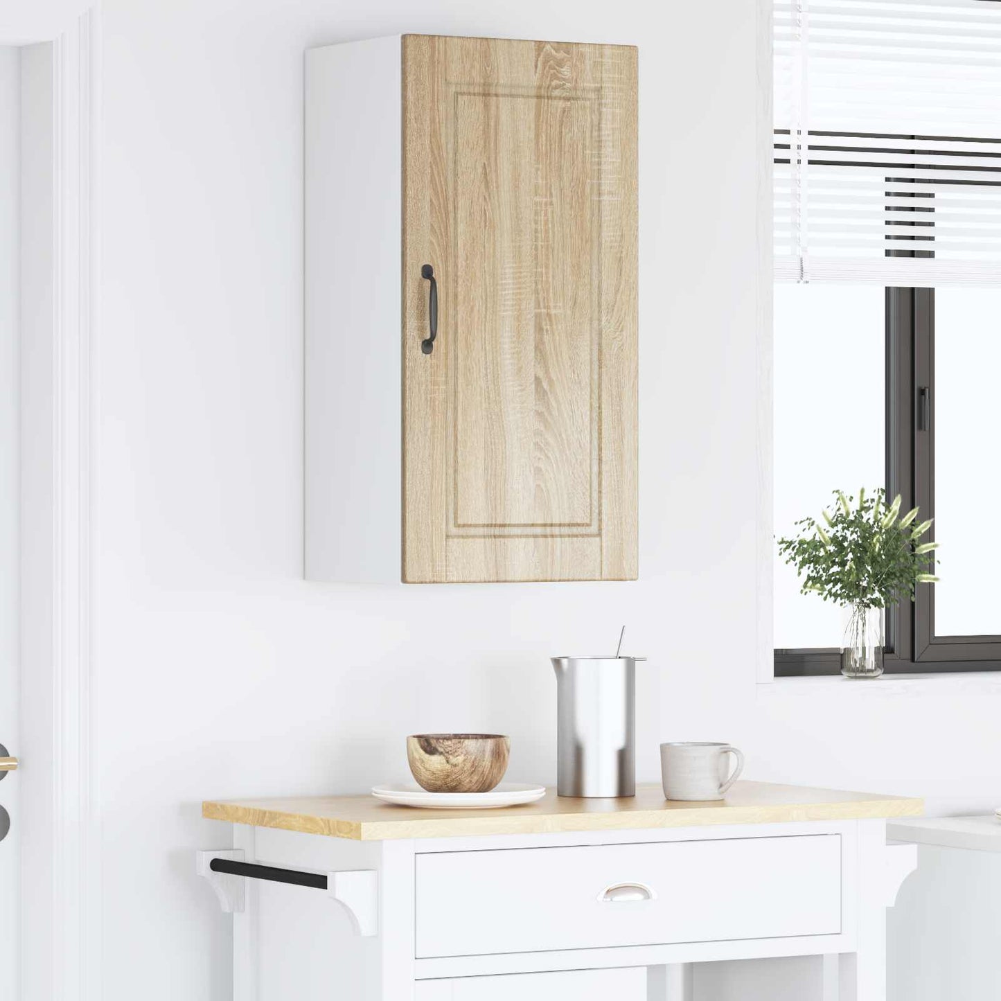 vidaXL Wall Cabinet PORTO Sonoma Oak 40 x 31 x 80 cm Engineered Wood 4