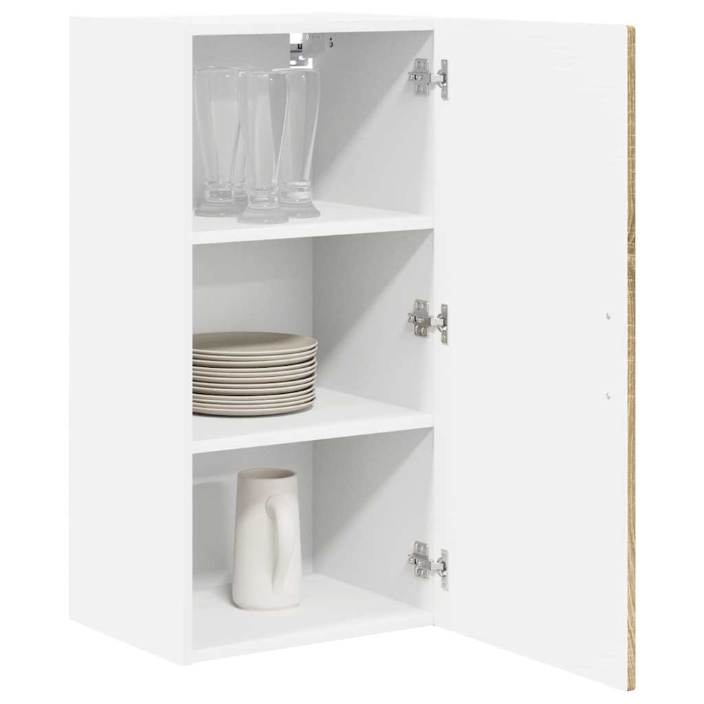 vidaXL Wall Cabinet PORTO Sonoma Oak 40 x 31 x 80 cm Engineered Wood 3