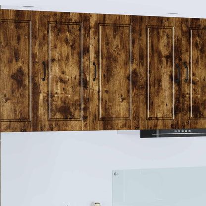 vidaXL Wall Cabinet PORTO Smoked Oak 40 x 31 x 80 cm Engineered Wood 1