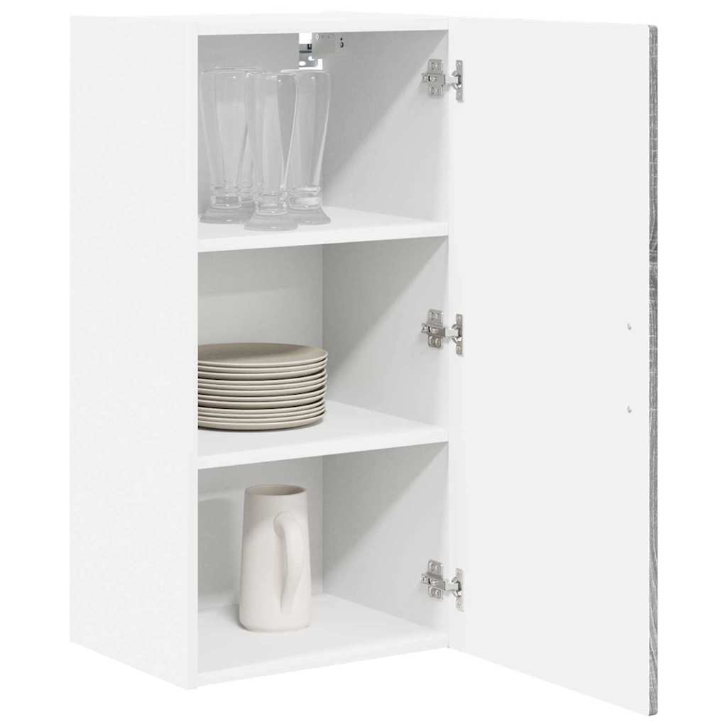 vidaXL Wall Cabinet PORTO Grey Sonoma 40 x 31 x 80 cm Engineered Wood 3