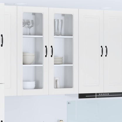 vidaXL Kitchen Wall Cabinet with Glass Door "Porto" White