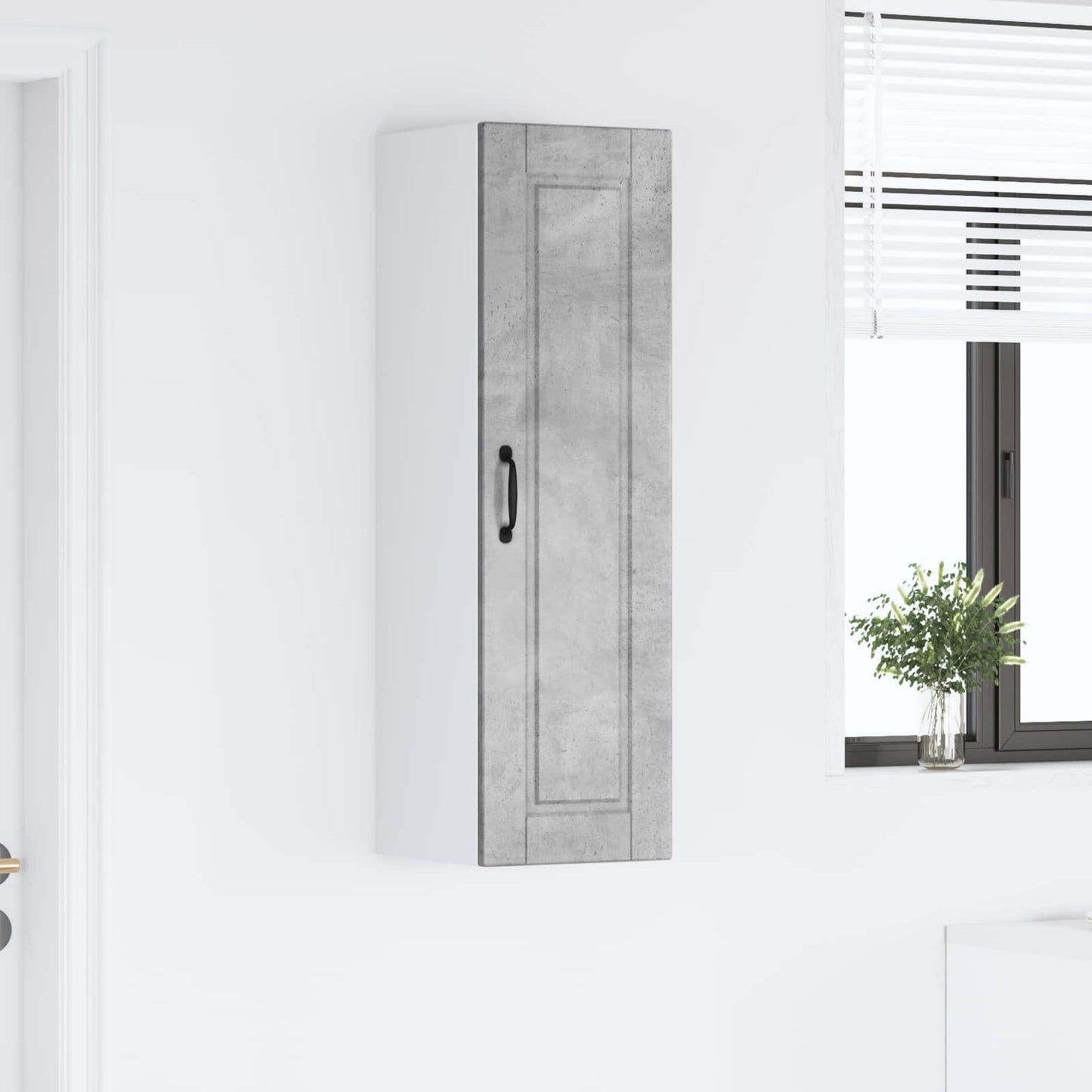vidaXL Wall Cabinet PORTO Concrete Grey 30 x 31 x 100 cm 4