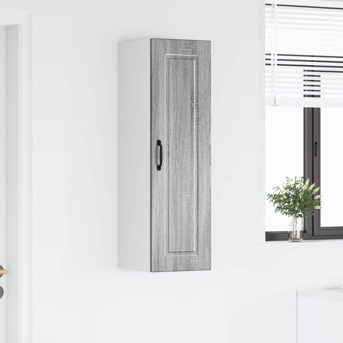 vidaXL Wall Cabinet PORTO Grey Sonoma 30 x 31 x 100 cm Engineered Wood 4