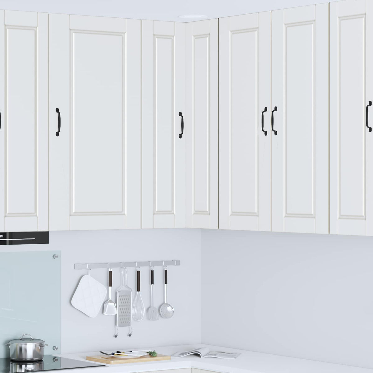 vidaXL Kitchen Wall Cabinet with Glass Door "Porto" White