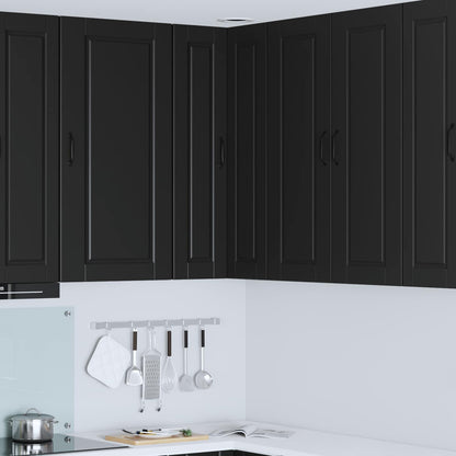 vidaXL Kitchen Wall Cabinet with Glass Door "Porto" Black