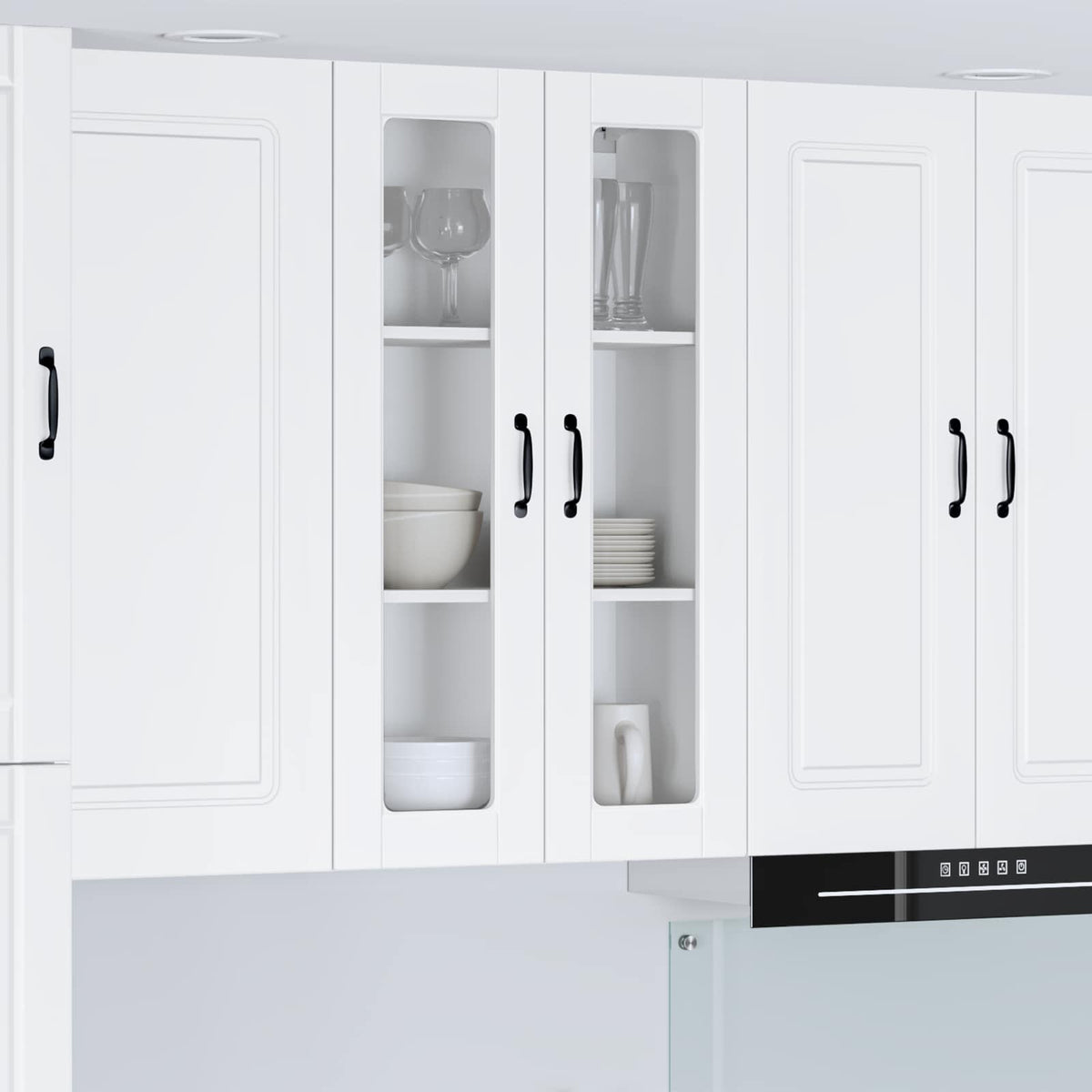 vidaXL Kitchen Wall Cabinet with Glass Door "Porto" White