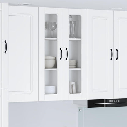 vidaXL Kitchen Wall Cabinet with Glass Door "Porto" White