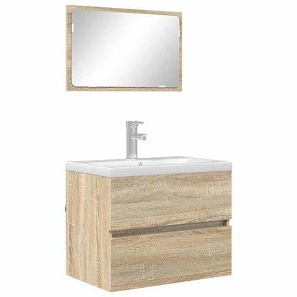 vidaXL Bathroom Furniture Set Sonoma Oak Engineered Wood 3