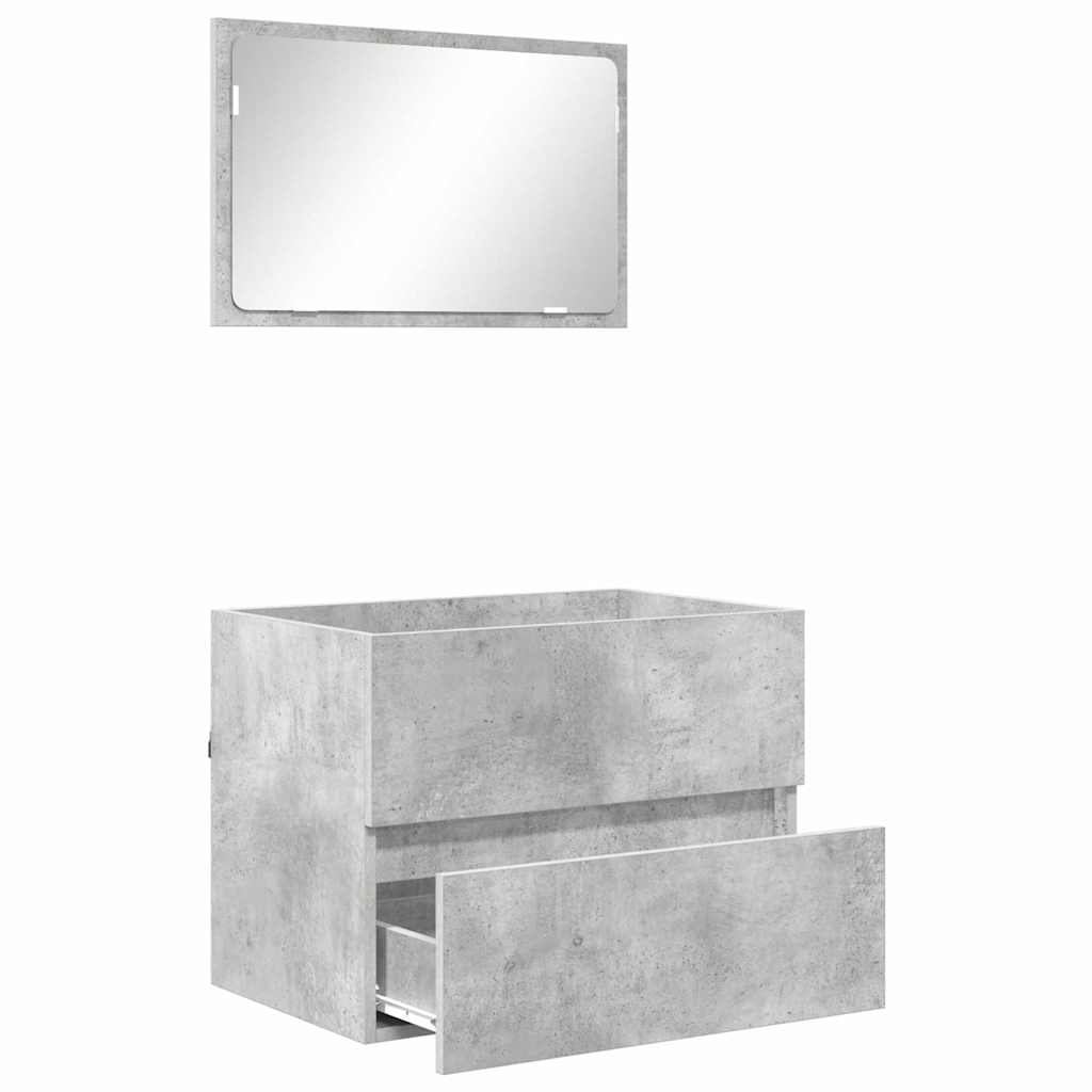 vidaXL Bathroom Furniture Set Concrete Grey 60 x 38.3 x 45 cm 5