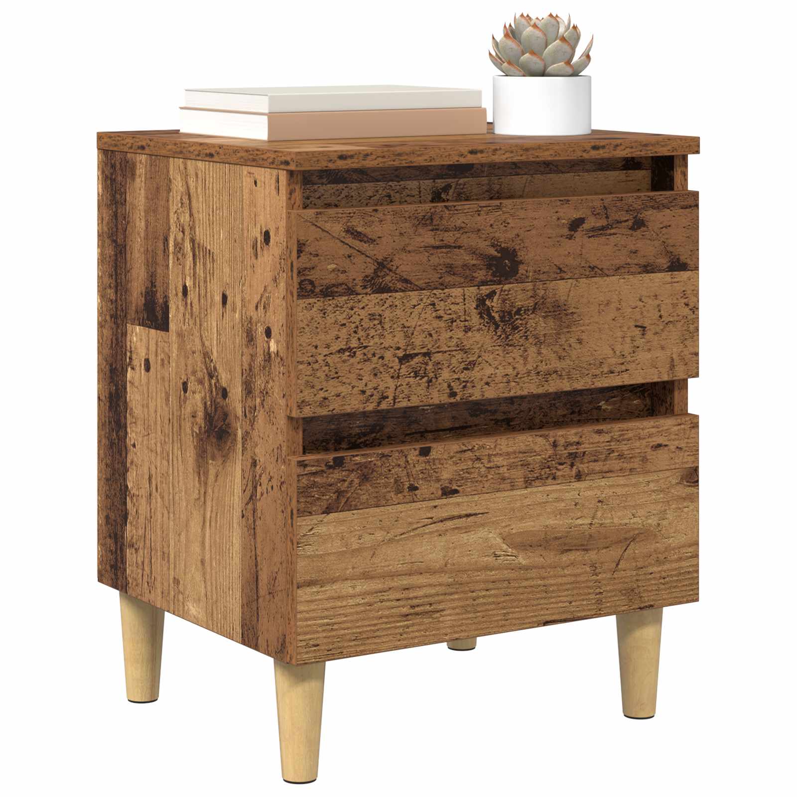 vidaXL Bed Cabinets 2 pcs Old Wood 40 x 35 x 50 cm Engineered Wood 2