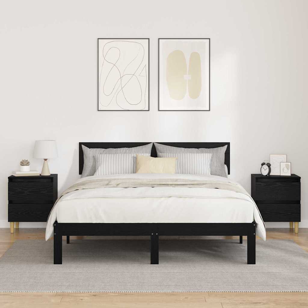 vidaXL Bed Cabinet with Solid Pinewood Legs 40x35x50 cm