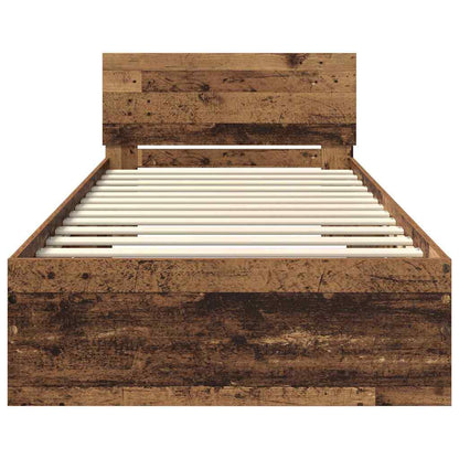 vidaXL Bed Frame with Headboard Old Wood 90 x 200 cm Engineered Wood 6