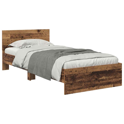 vidaXL Bed Frame with Headboard Old Wood 90 x 200 cm Engineered Wood 3